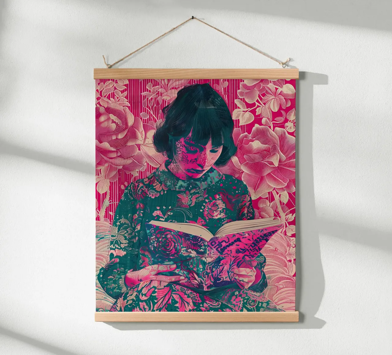 Legge in silenzio poster con telaio in alluminio da Rustic Grace Studio 02
