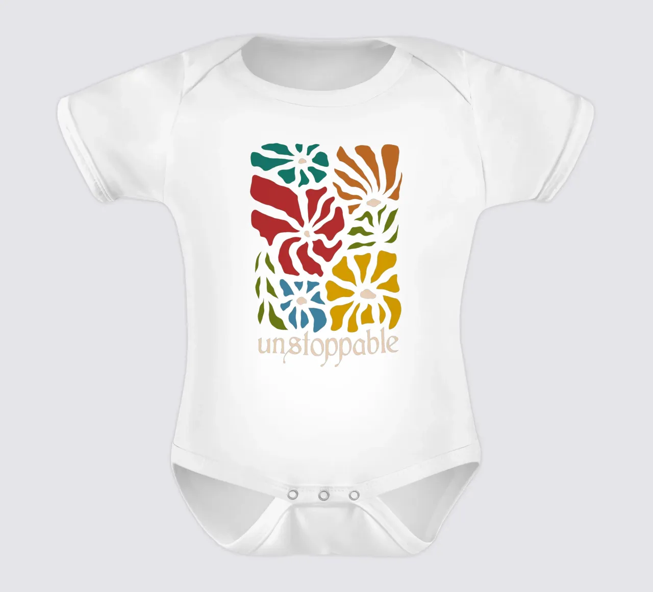 Unstoppable Autumn vibes flowers body neonato maniche corte da TijanaArtStudio88