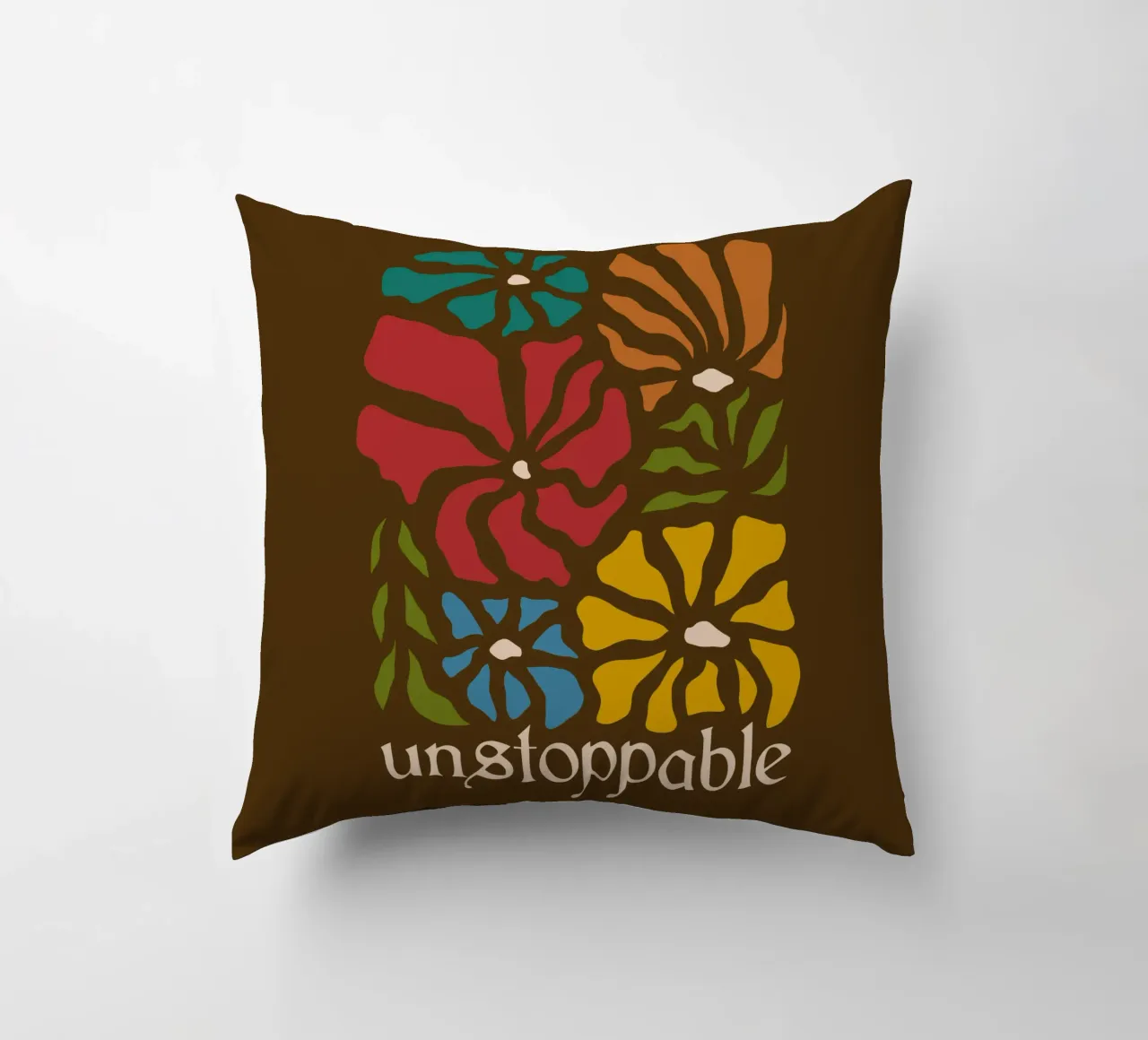 Unstoppable Autumn vibes flowers cuscino da TijanaArtStudio88