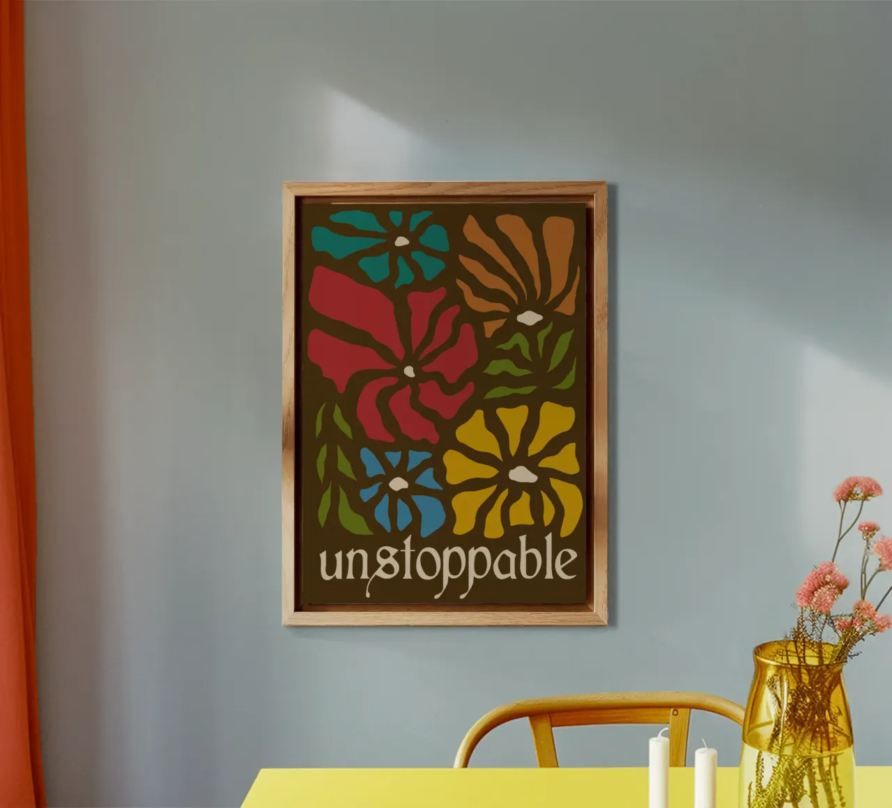 Unstoppable Autumn vibes flowers alluminio dibond da TijanaArtStudio88