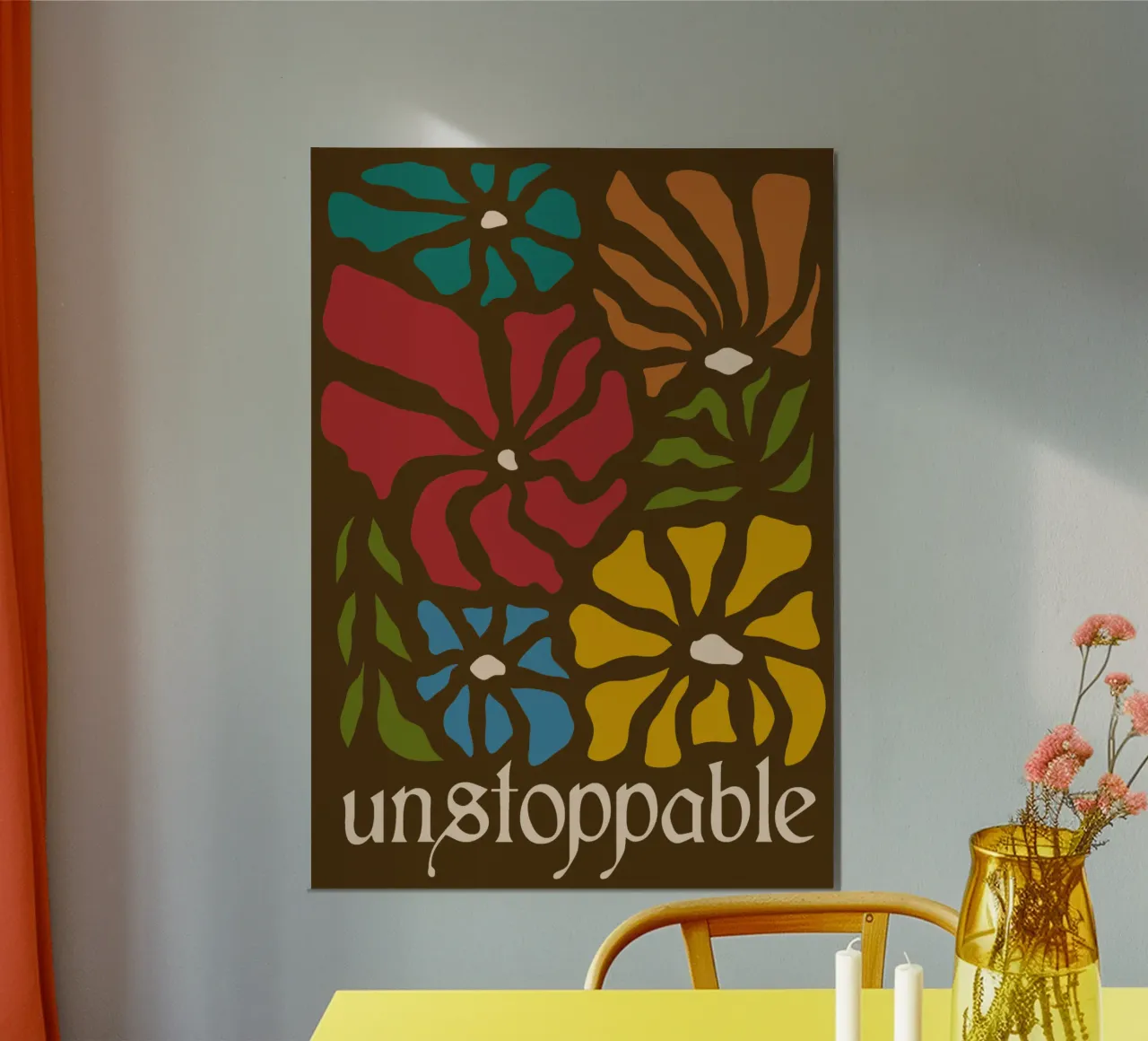 Unstoppable Autumn vibes flowers alluminio dibond da TijanaArtStudio88