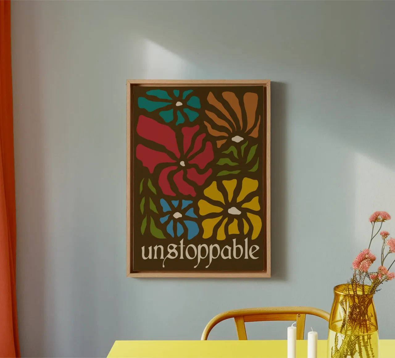 Unstoppable Autumn vibes flowers canvas van TijanaArtStudio88