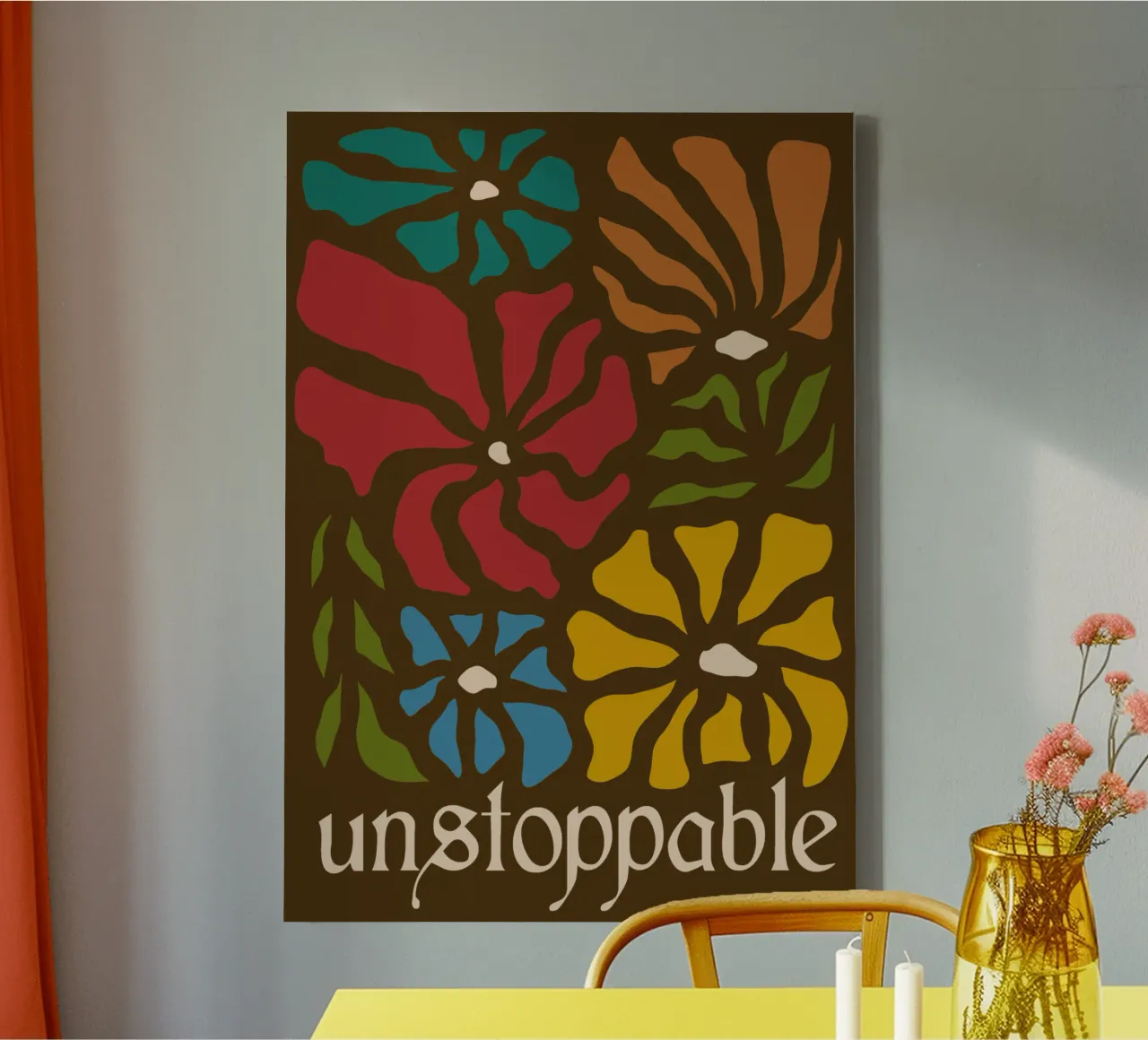 Unstoppable Autumn vibes flowers canvas van TijanaArtStudio88
