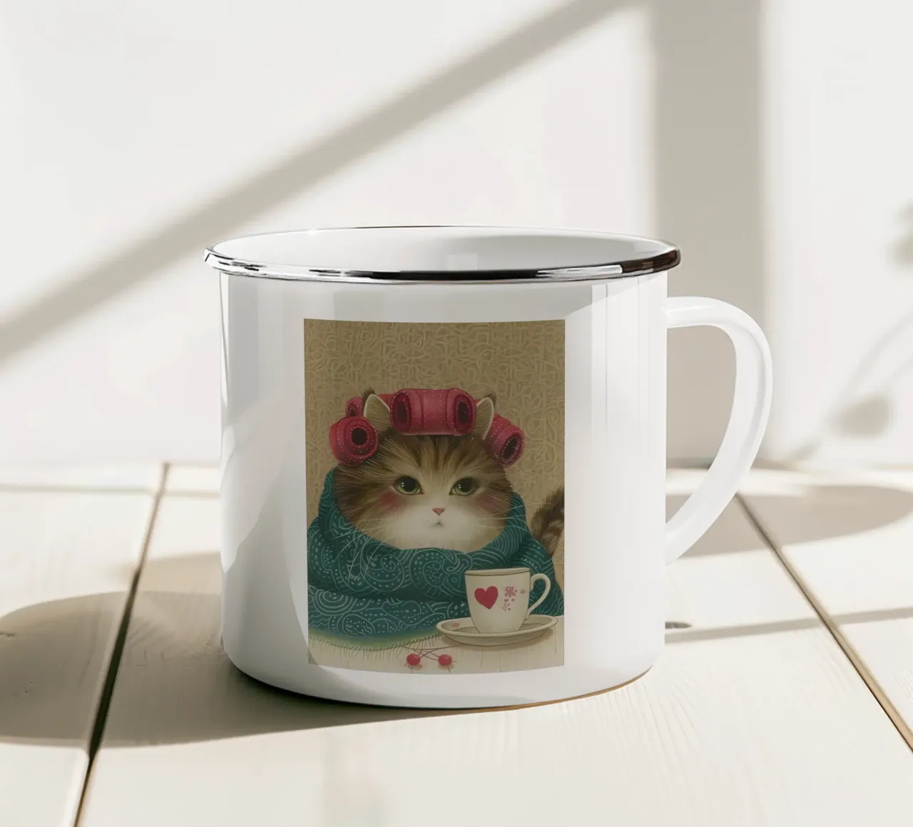 La regina delle mattine tranquille tazza in smalto da Rustic Grace Studio 02