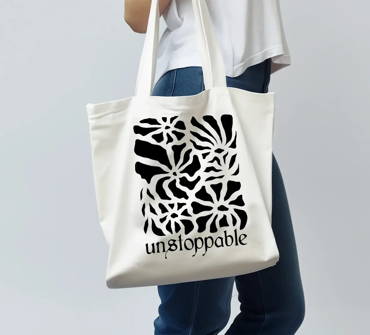 Unstoppable Black version borsa in juta da TijanaArtStudio88