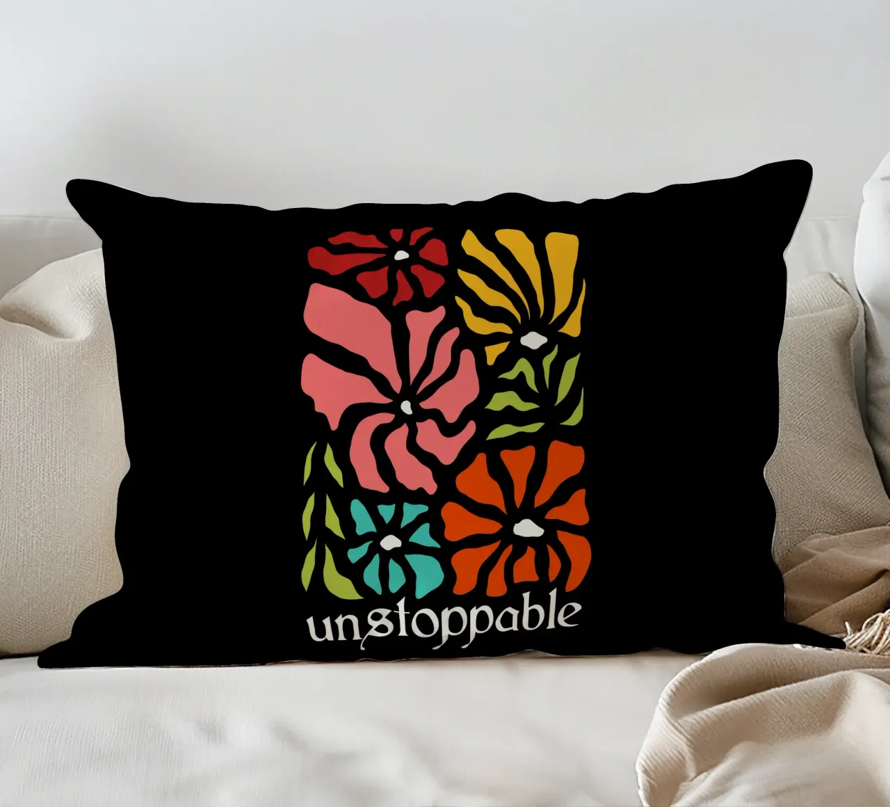 Unstoppable Summer vibes flowers cuscino da TijanaArtStudio88