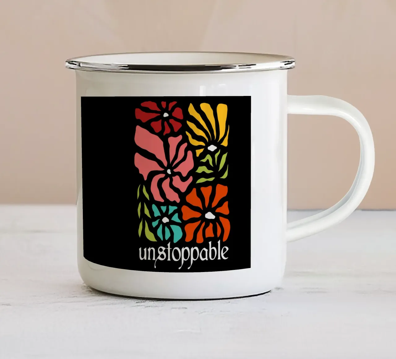 Unstoppable Summer vibes flowers tazza in smalto da TijanaArtStudio88