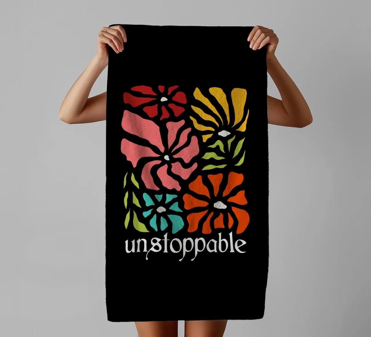Unstoppable Summer vibes flowers asciugamano da bagno da TijanaArtStudio88
