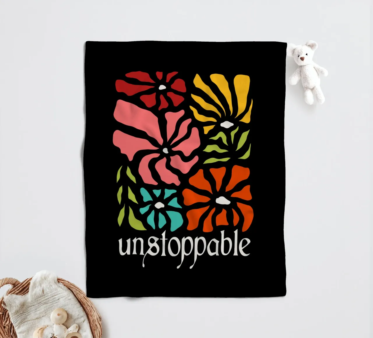 Unstoppable Summer vibes flowers coperta in pile da TijanaArtStudio88