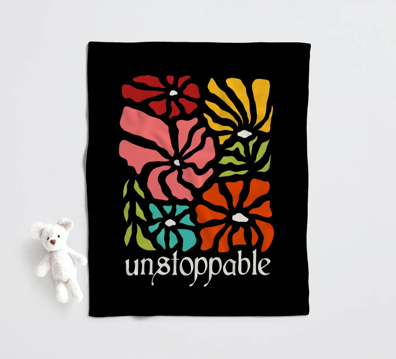 Unstoppable Summer vibes flowers coperta in pile da TijanaArtStudio88