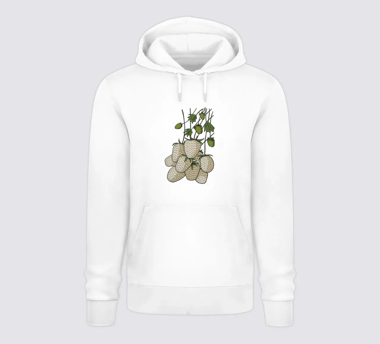 White strawberries felpa con cappuccio da TijanaArtStudio88