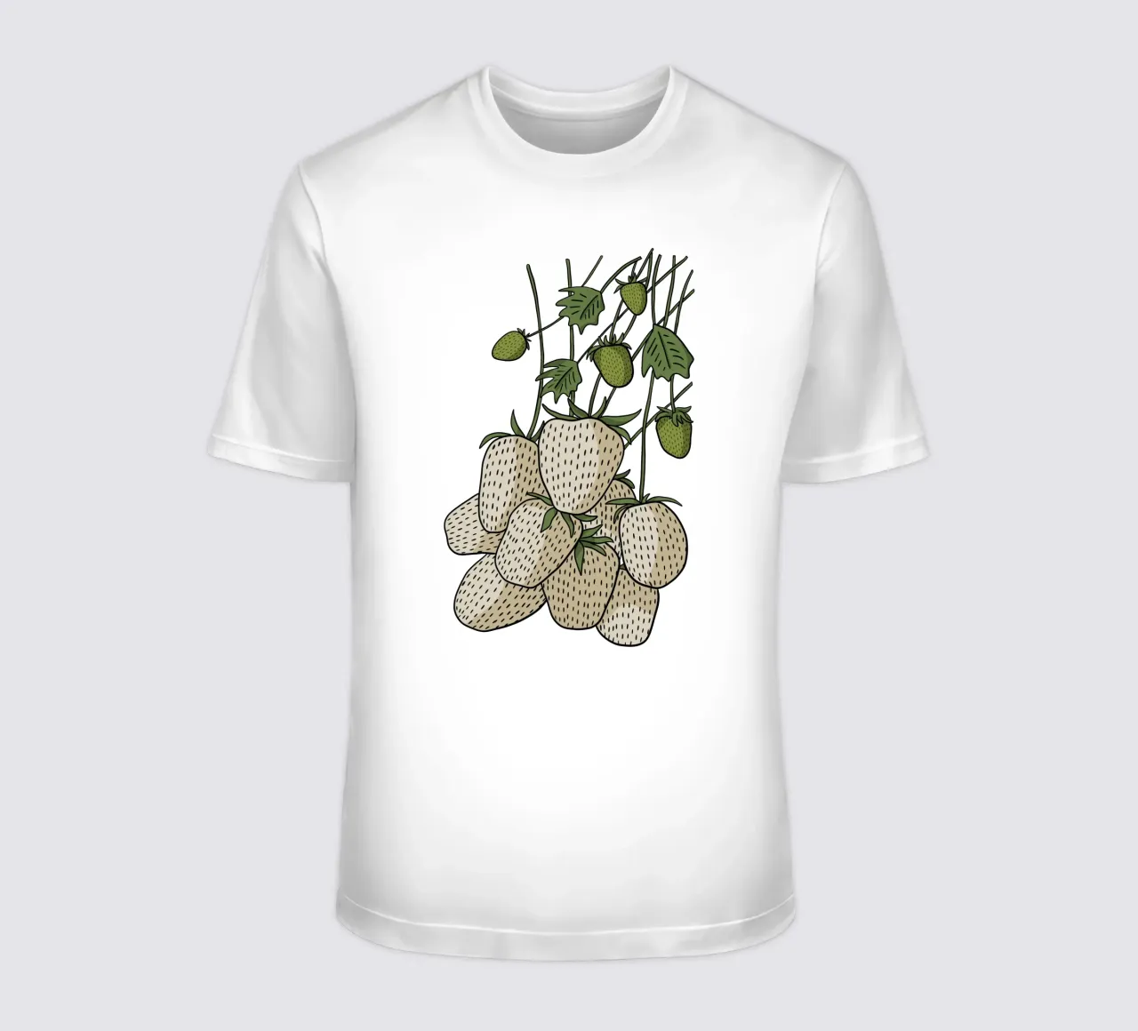 White strawberries t-shirt da TijanaArtStudio88