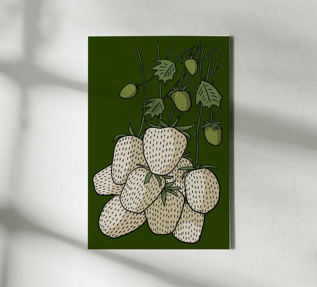 White strawberries tela con Cornice a cassetta da TijanaArtStudio88