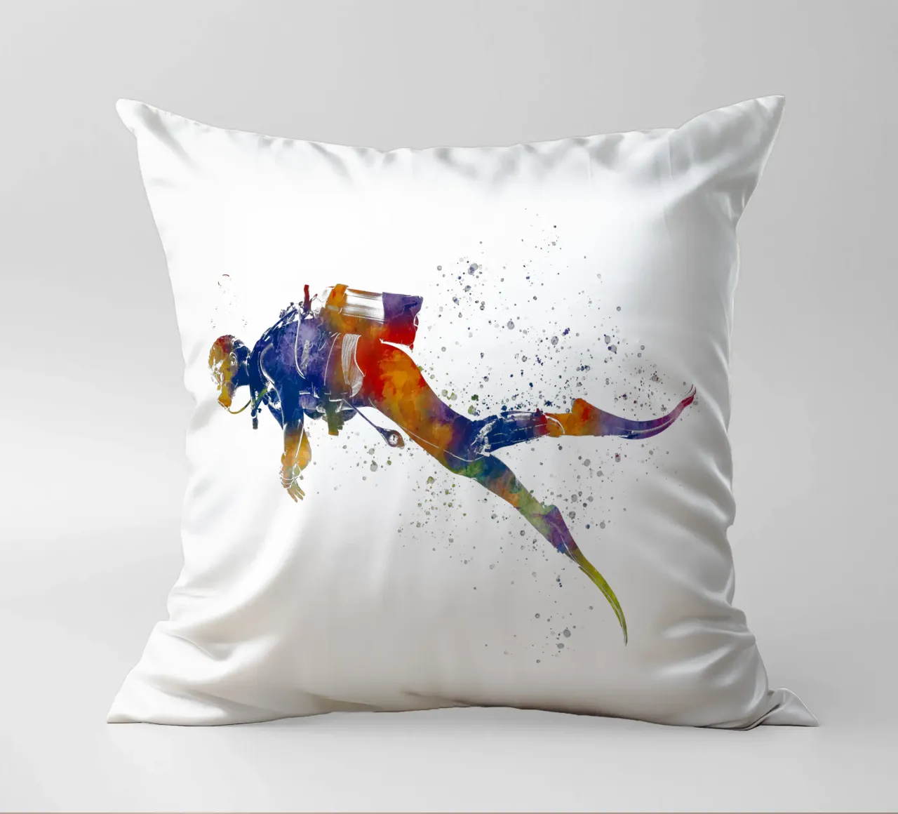Tuffatore in acquerello cuscino da ⚽ Sports Pulse