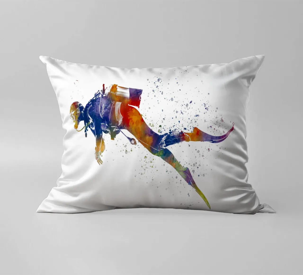 Tuffatore in acquerello cuscino da ⚽ Sports Pulse