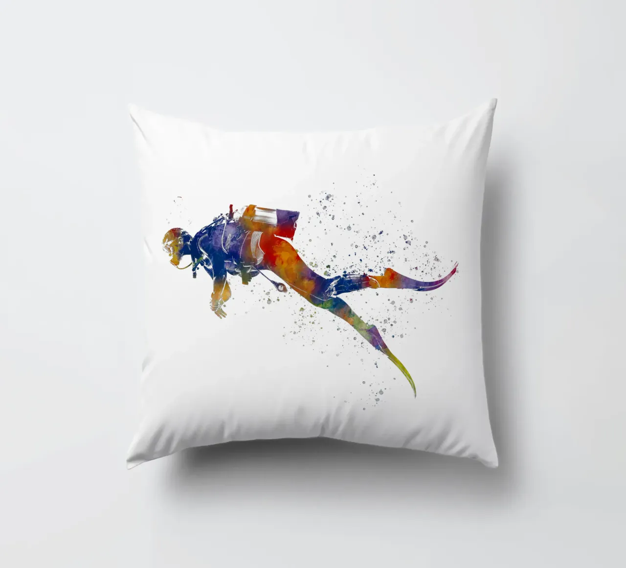 Tuffatore in acquerello cuscino da ⚽ Sports Pulse