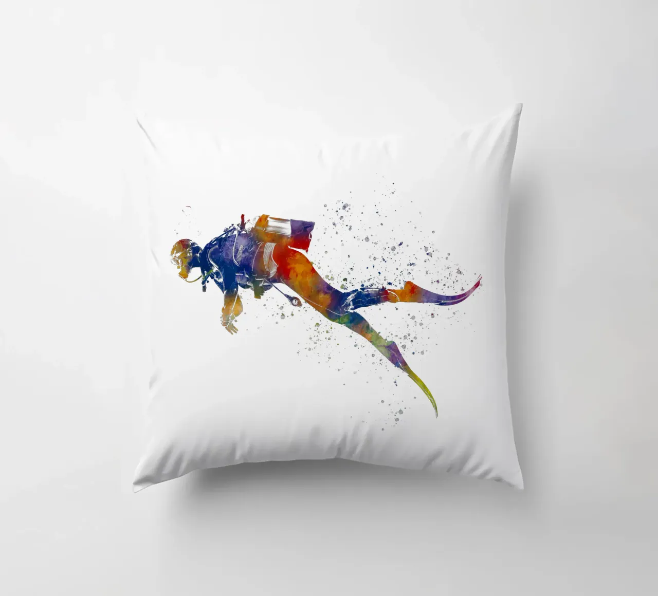 Tuffatore in acquerello cuscino da ⚽ Sports Pulse