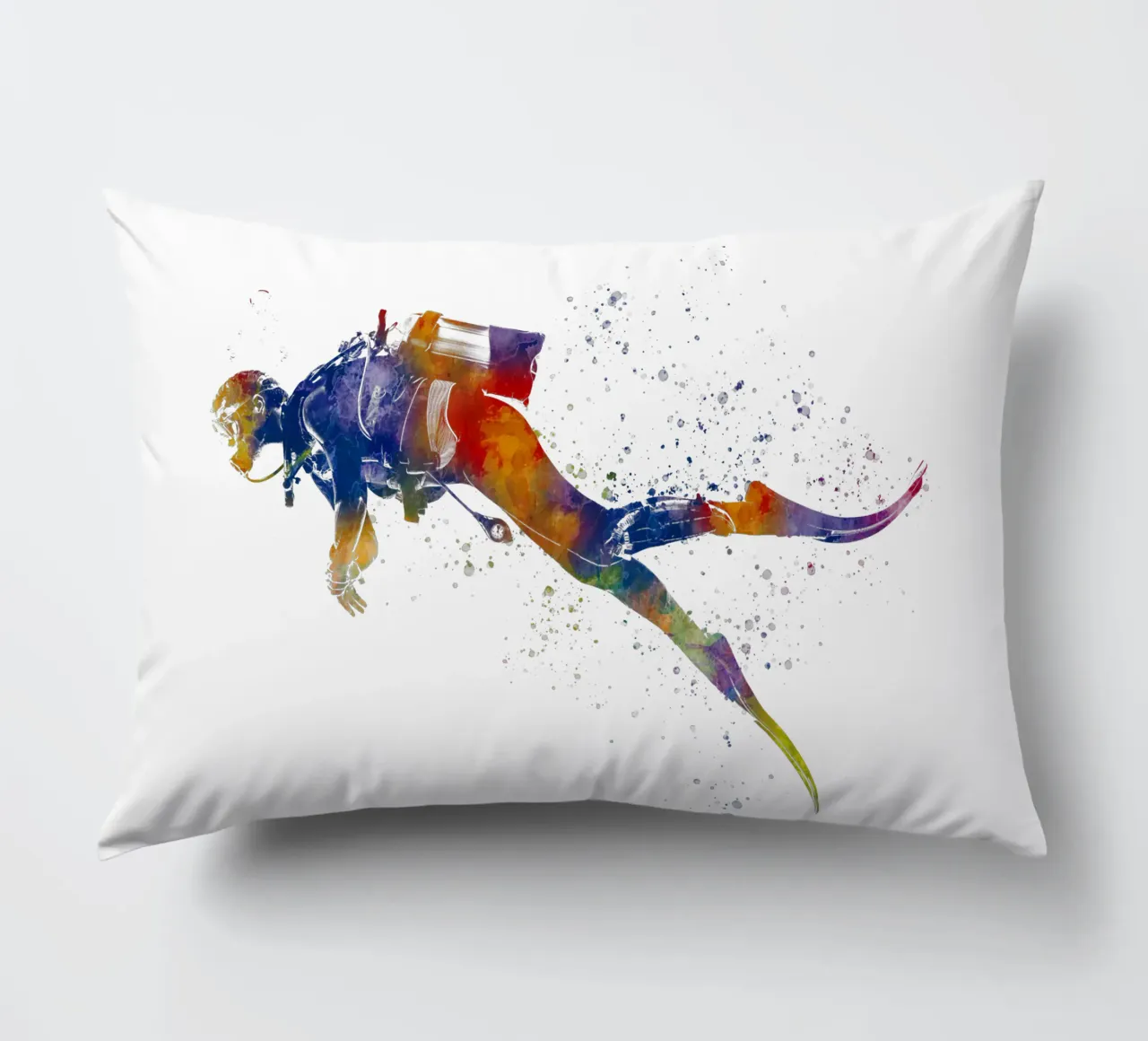 Tuffatore in acquerello cuscino da ⚽ Sports Pulse