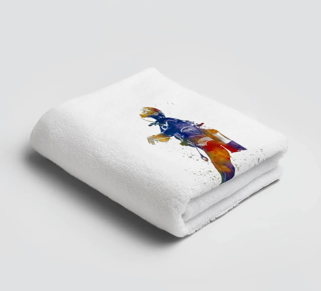Tuffatore in acquerello asciugamano da bagno da ⚽ Sports Pulse