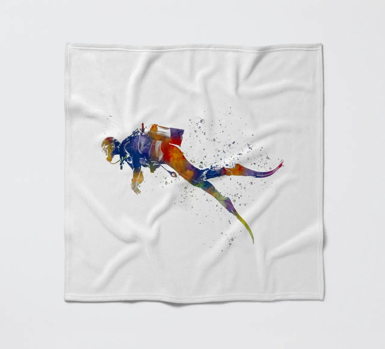 Tuffatore in acquerello coperta in pile da ⚽ Sports Pulse