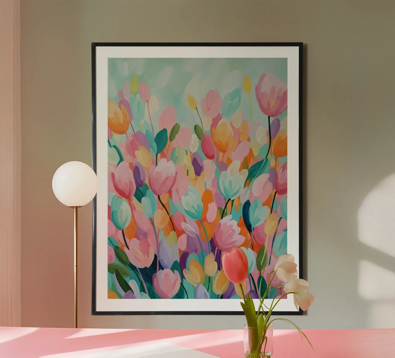 Flores Flowers poster con telaio in plastica da Sentinal