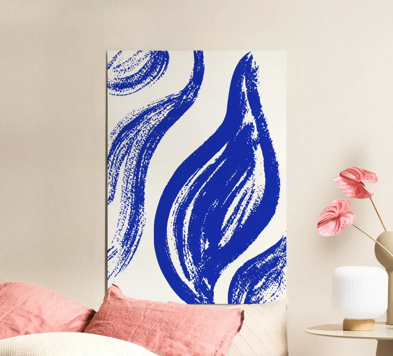 Digital blue leaves poster con telaio in plastica da Jasmyncheng