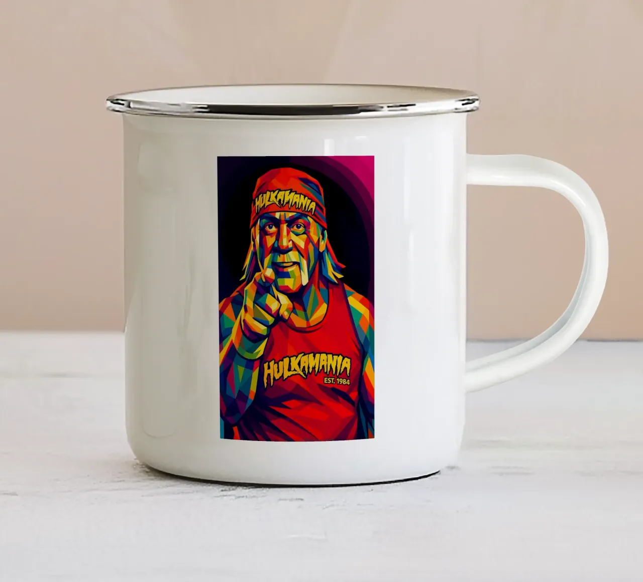 Hulk Hogan wpap art tazza in smalto da BONANZA