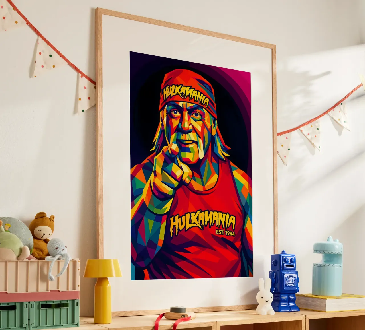 Hulk Hogan wpap art poster con telaio in alluminio da BONANZA