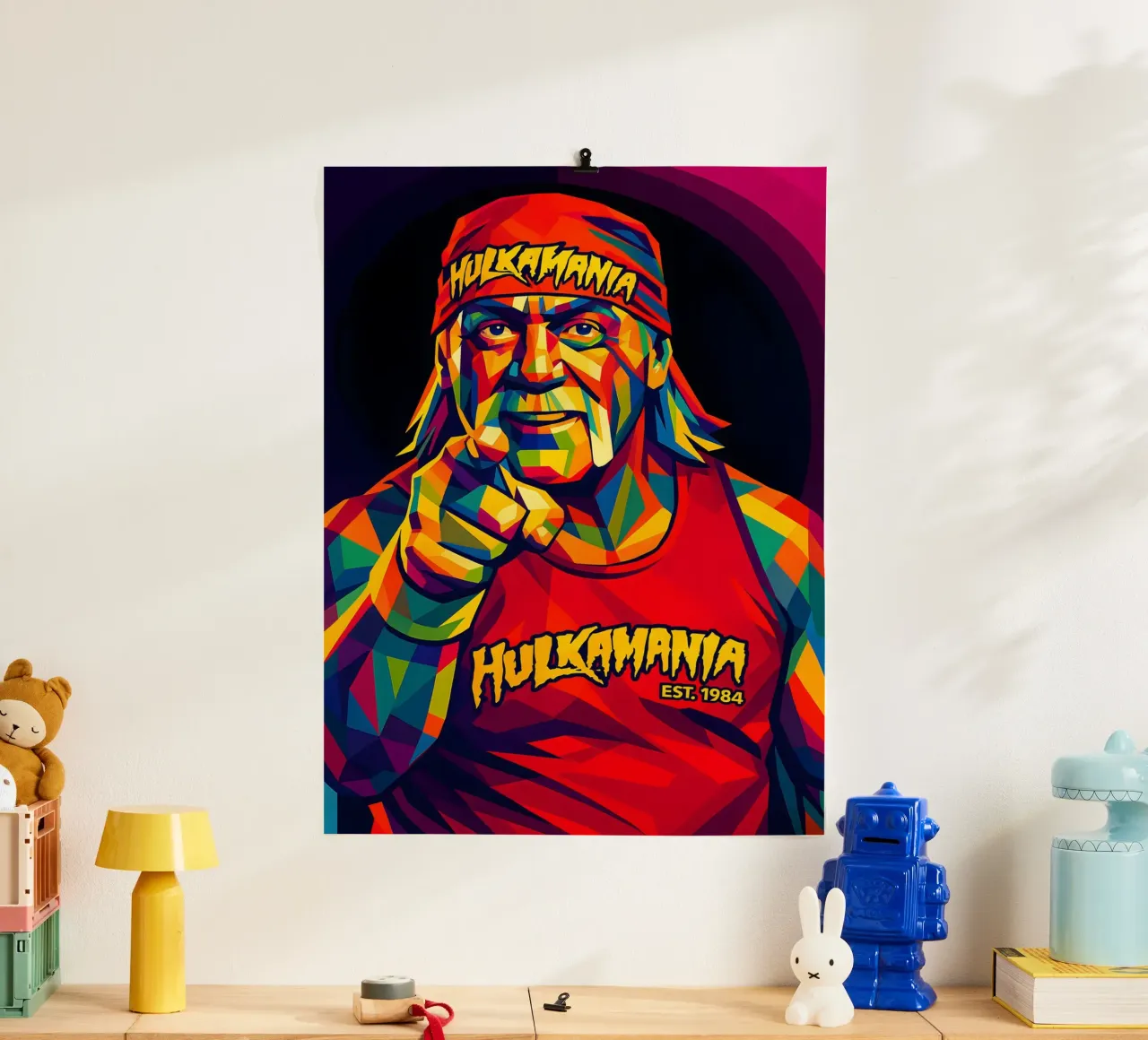Hulk Hogan wpap art poster con telaio in alluminio da BONANZA