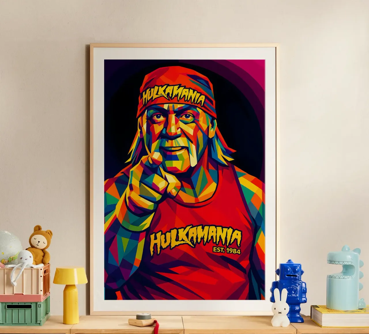 Hulk Hogan wpap art poster con telaio in alluminio da BONANZA