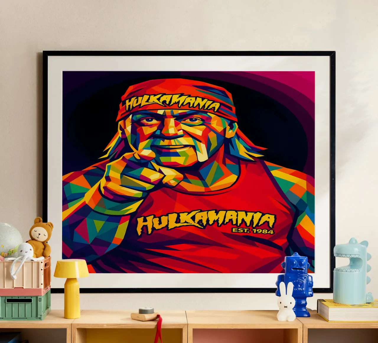 Hulk Hogan wpap art poster con telaio in alluminio da BONANZA