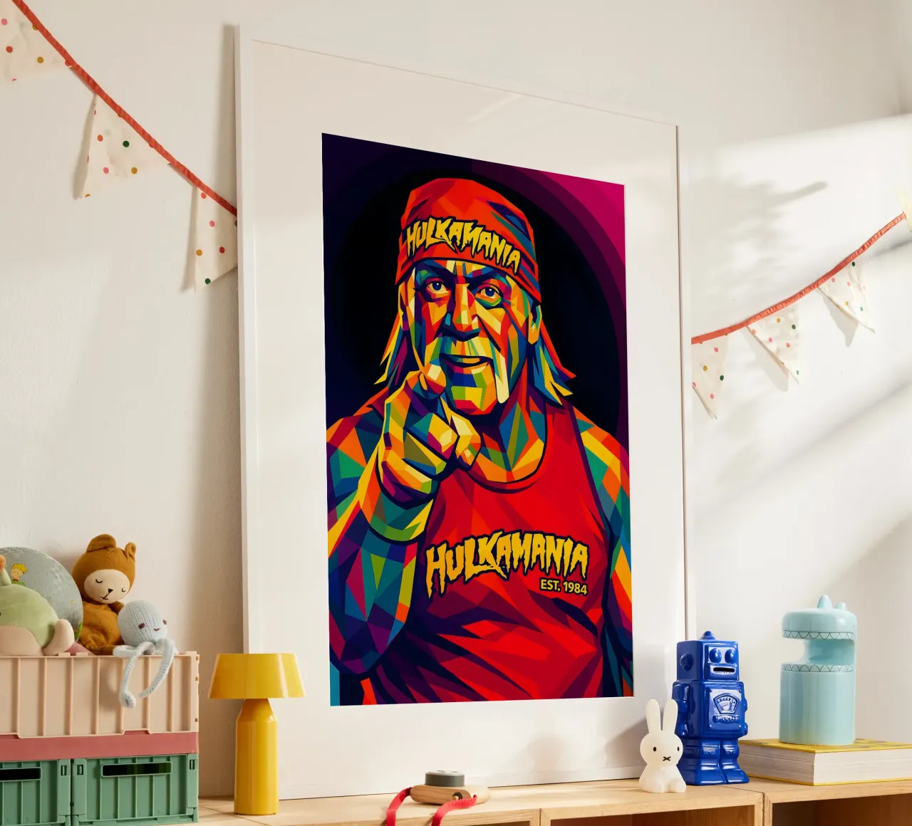 Hulk Hogan wpap art poster con telaio in alluminio da BONANZA
