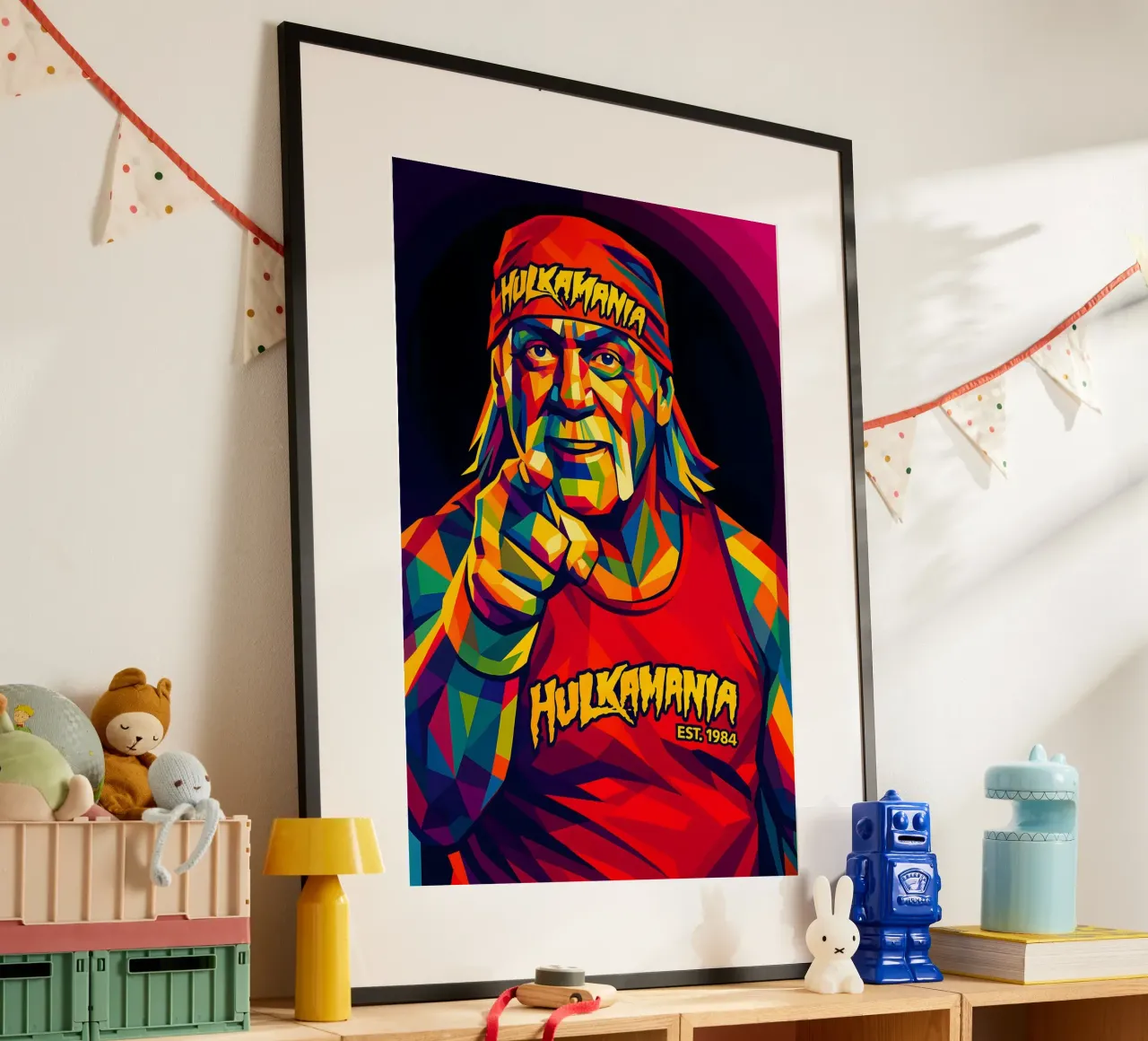 Hulk Hogan wpap art poster con telaio in alluminio da BONANZA
