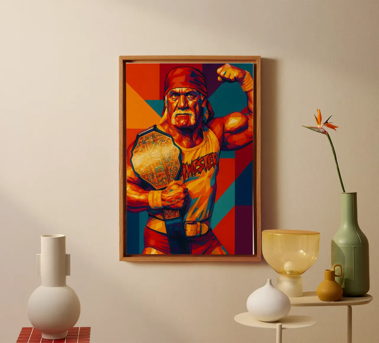 Hulk Hogan leggenda wpap tela con Cornice a cassetta da BONANZA