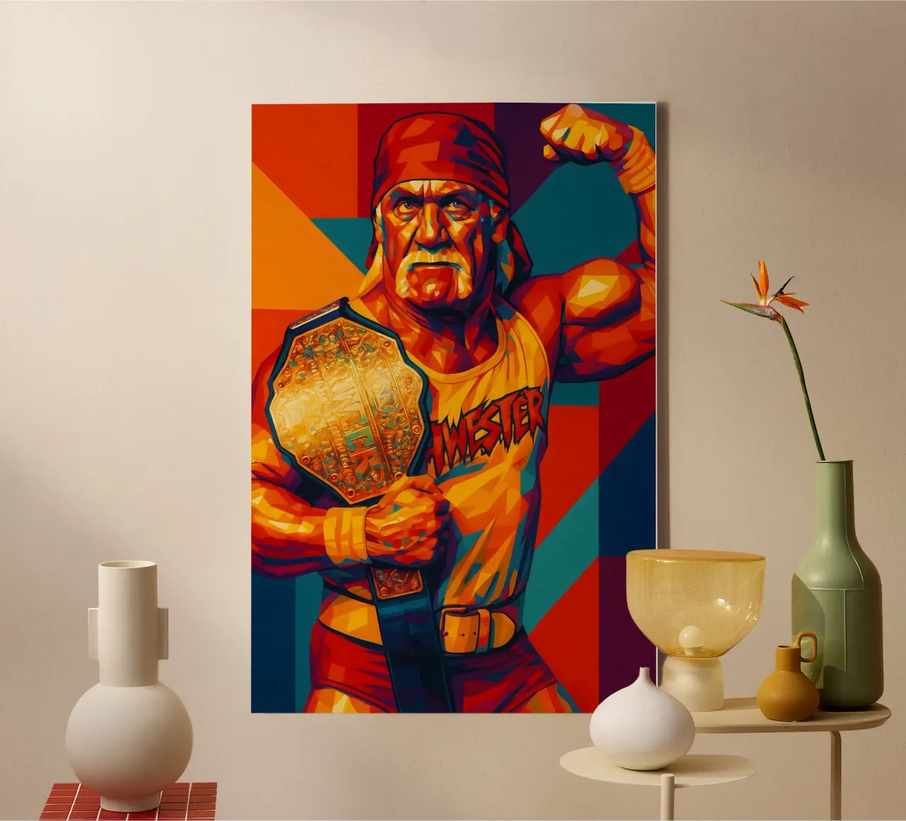 Hulk Hogan leggenda wpap tela con Cornice a cassetta da BONANZA