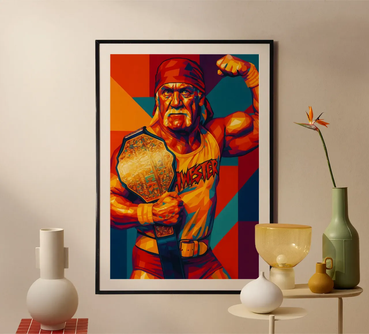 Hulk Hogan leggenda wpap poster con telaio in alluminio da BONANZA