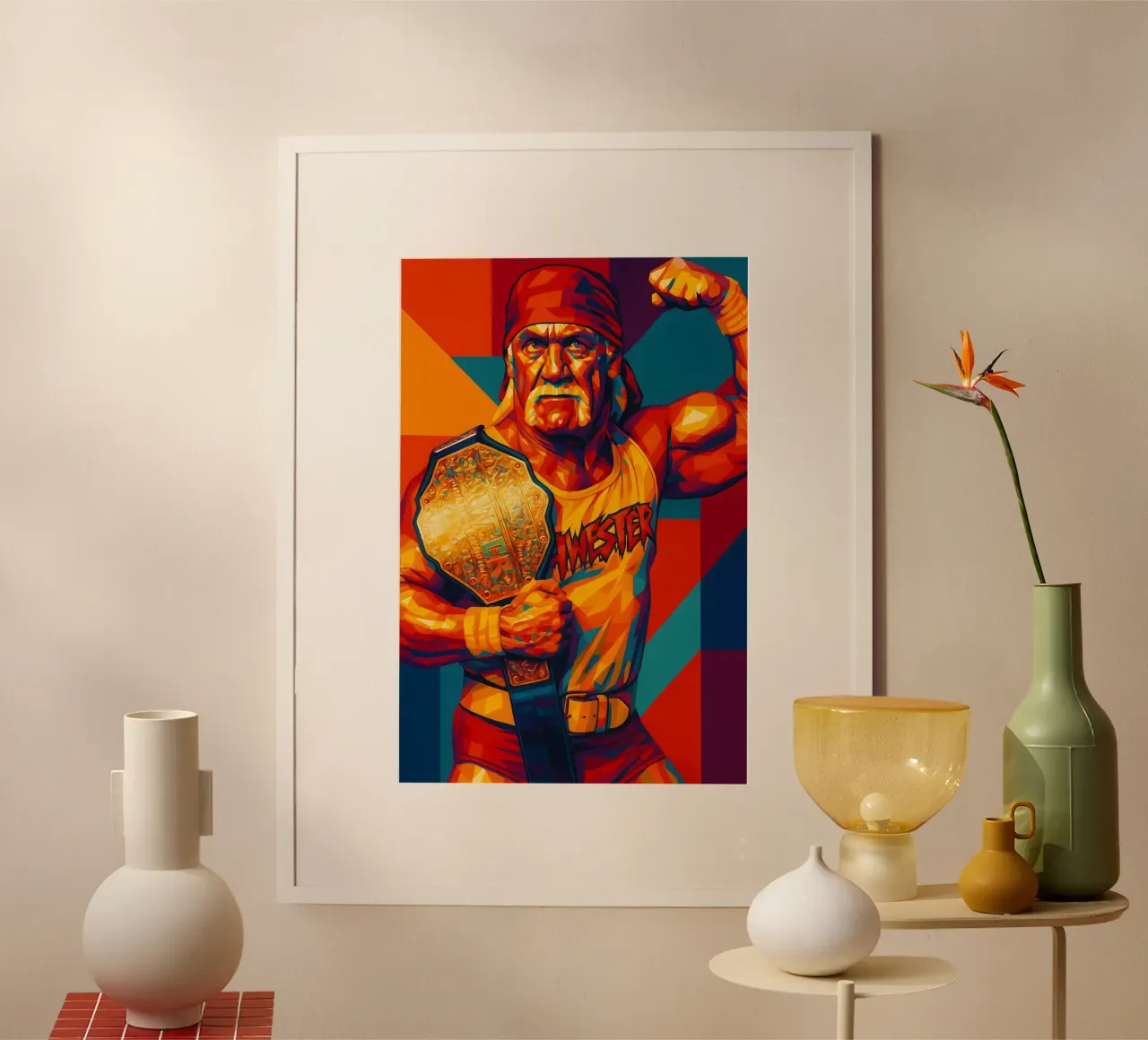 Hulk Hogan leggenda wpap poster con telaio in alluminio da BONANZA
