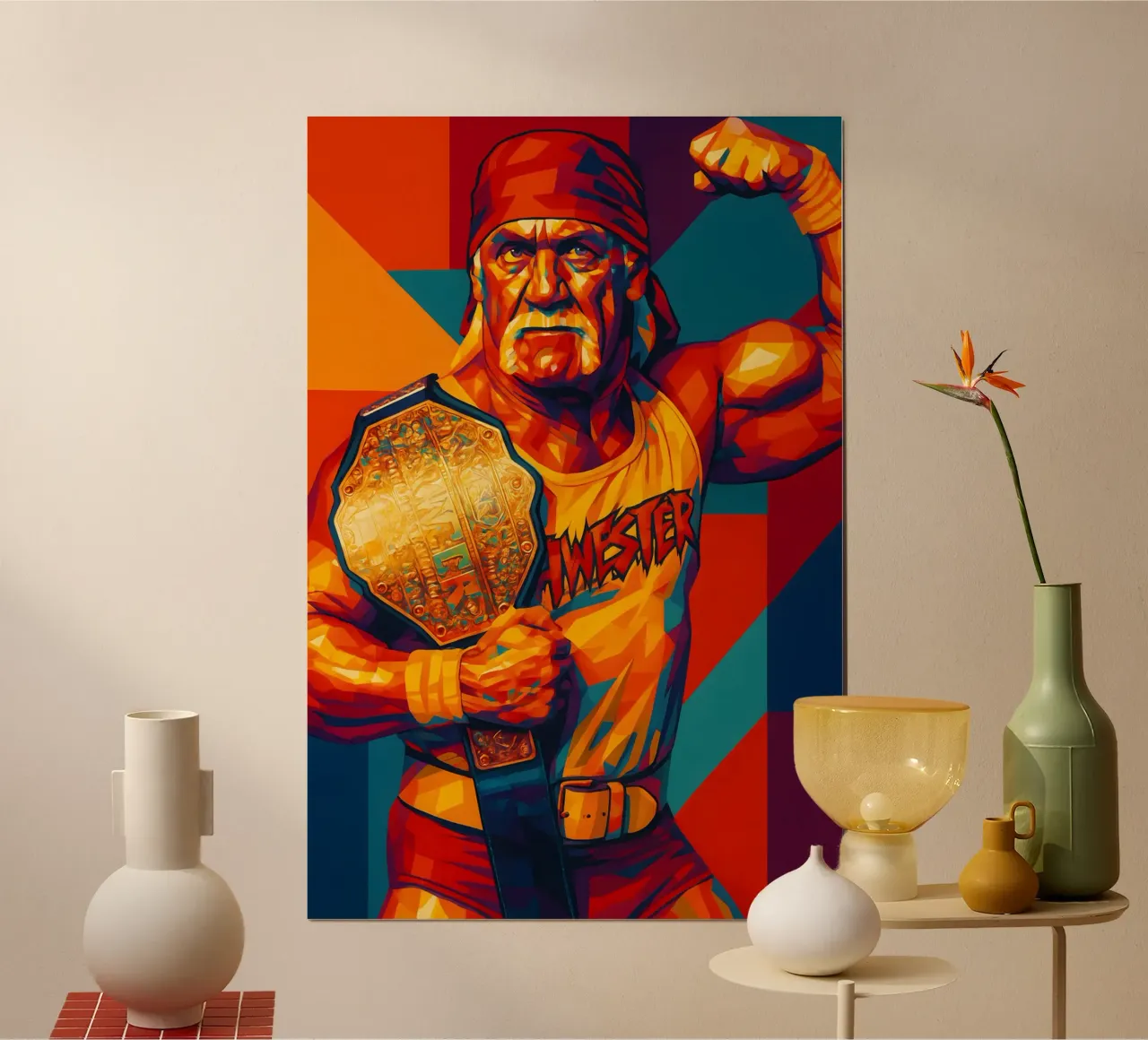 Hulk Hogan leggenda wpap poster con telaio in alluminio da BONANZA