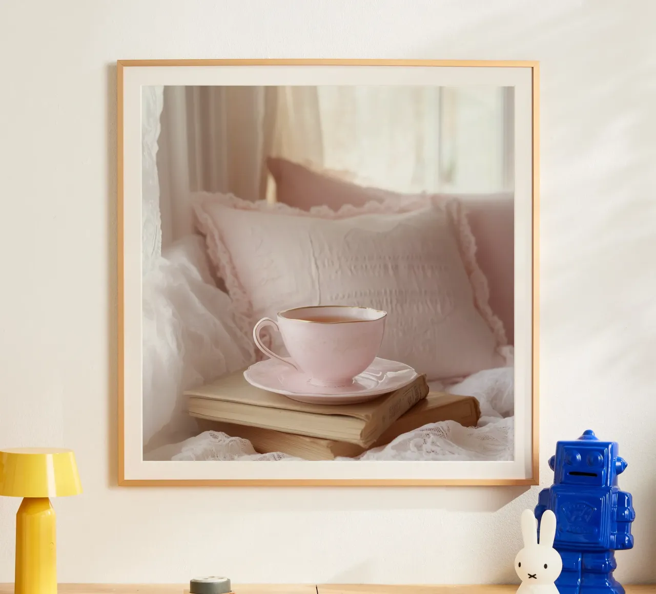 Sussurri in rosa poster con telaio in alluminio da StillVibe Home