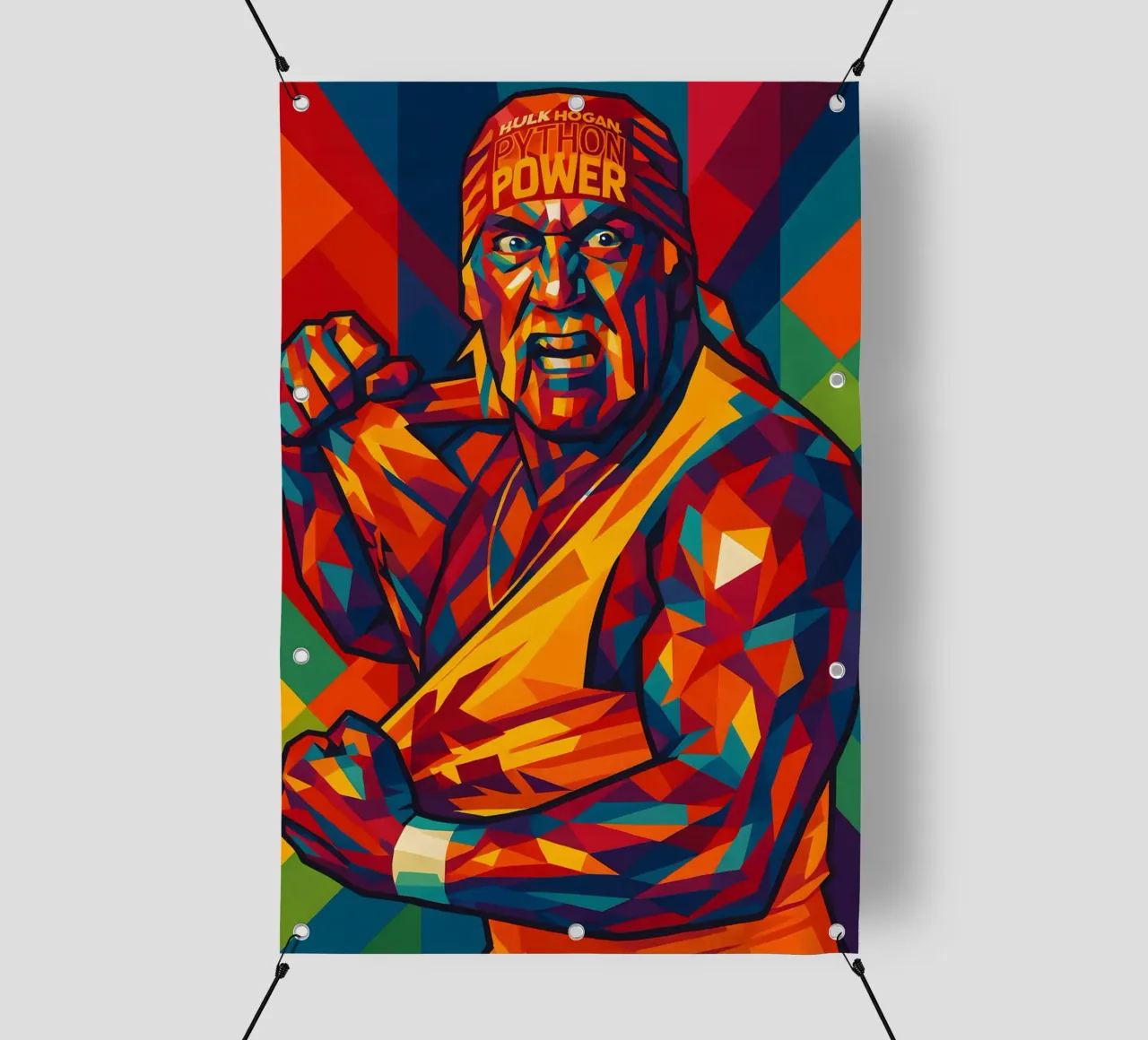 Hulk Hogan strappa la camicia wpap telo in pvc da BONANZA