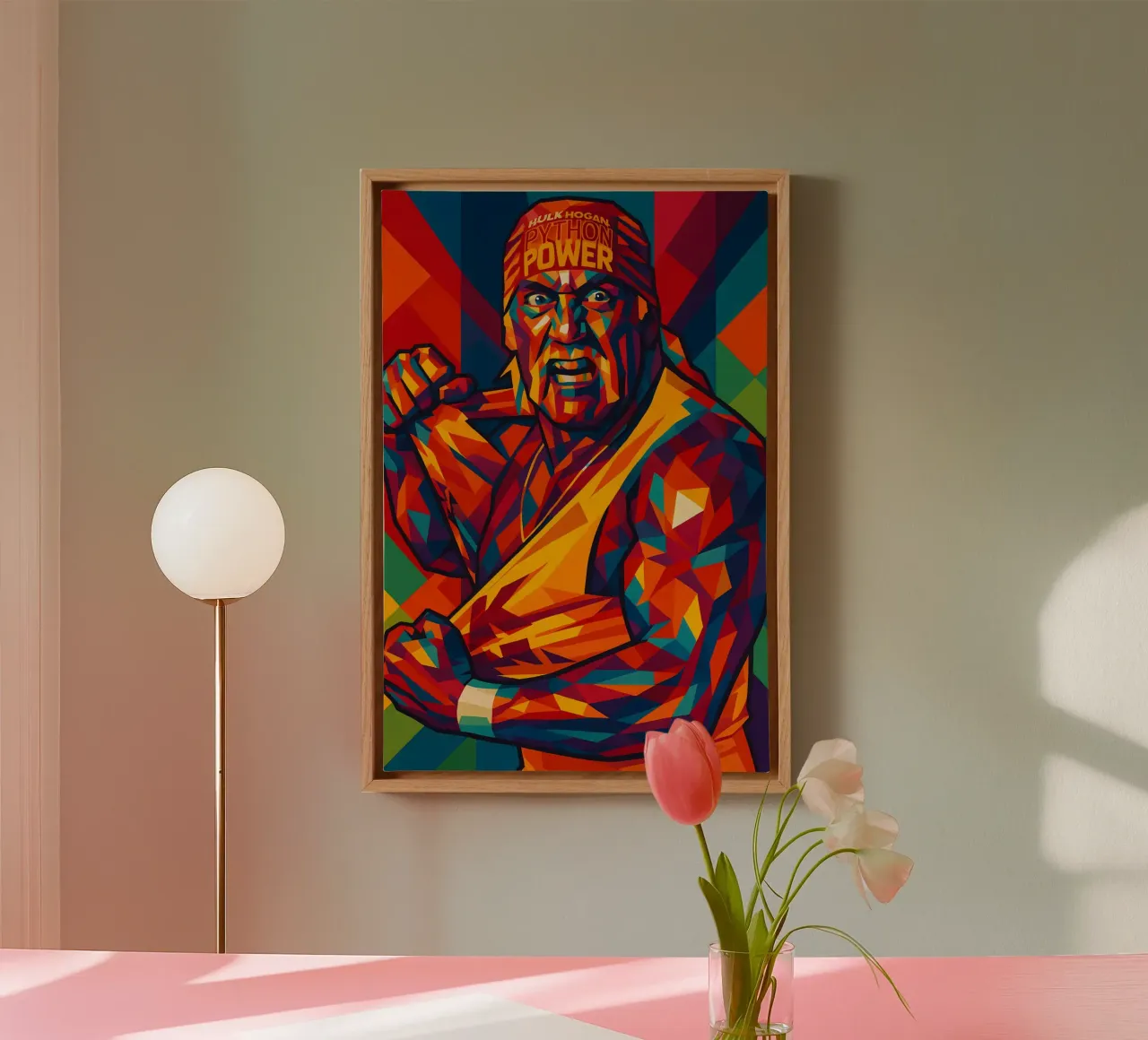 Hulk Hogan strappa la camicia wpap tela con Cornice a cassetta da BONANZA