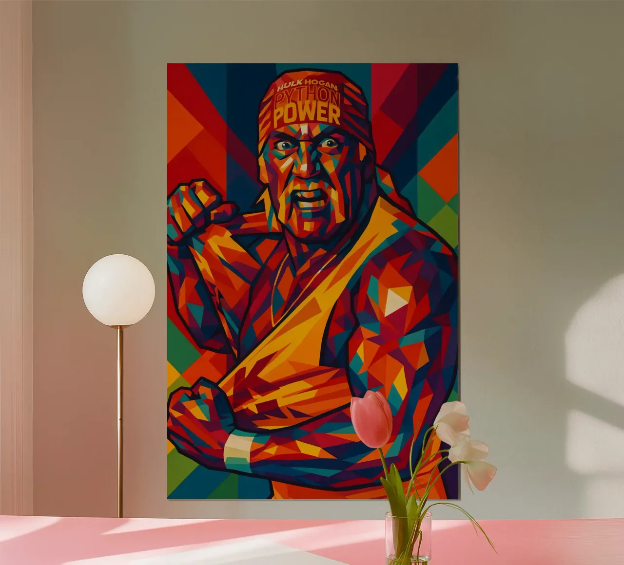 Hulk Hogan strappa la camicia wpap poster con telaio in alluminio da BONANZA