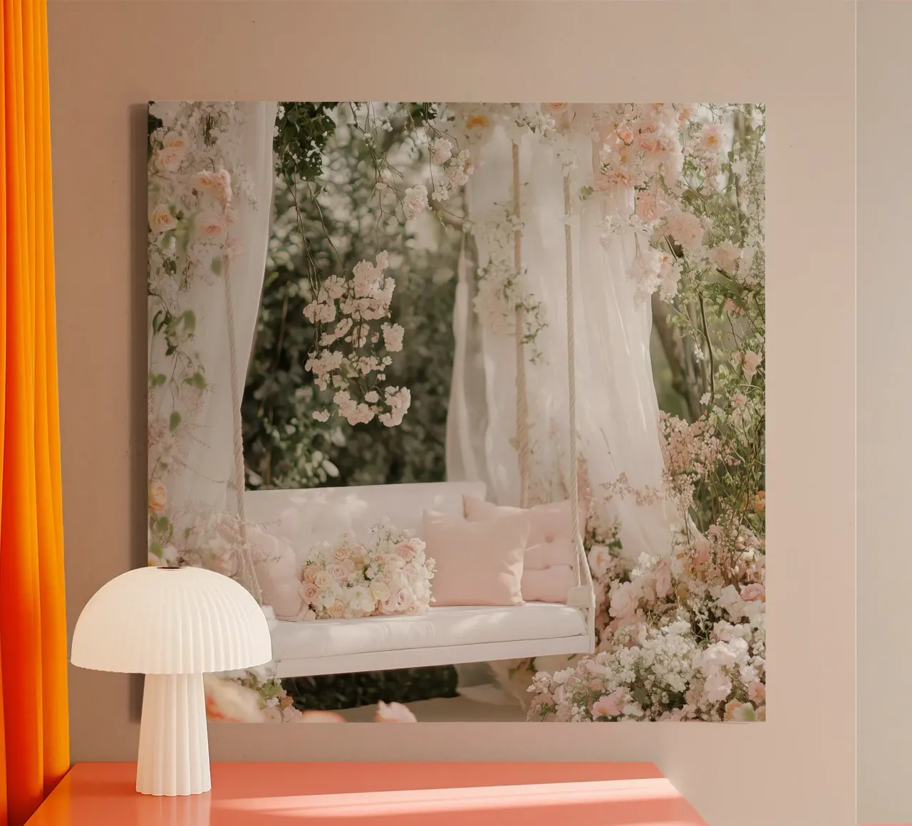 Sussurri in rosa tela con Cornice a cassetta da StillVibe Home