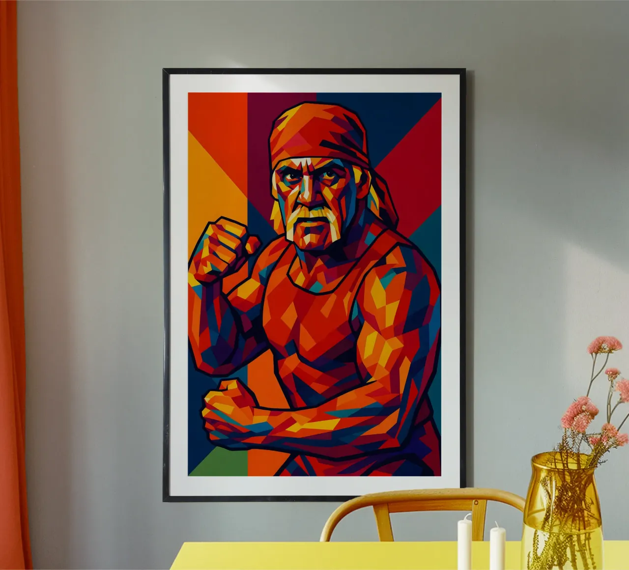 Halk Hogan wrestler poster con telaio in legno da BONANZA