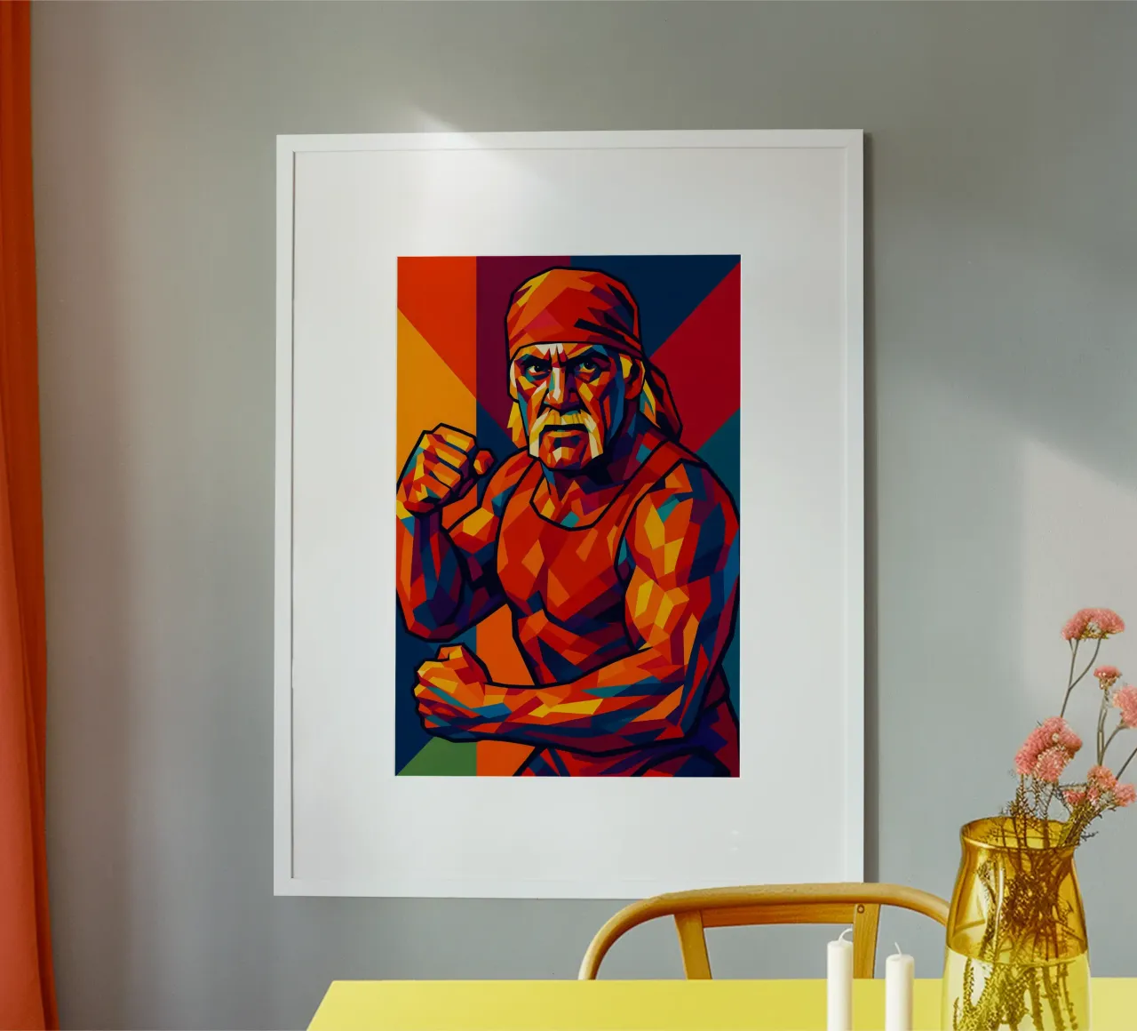 Halk Hogan wrestler poster con telaio in legno da BONANZA