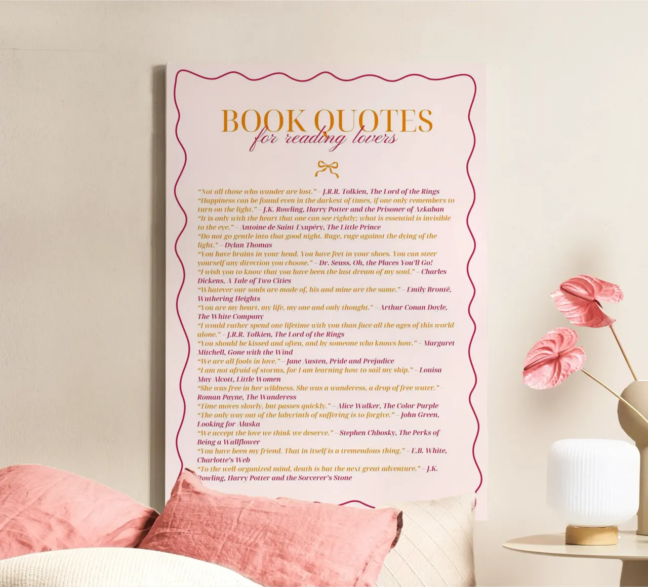Poster con citazioni classiche sui libri per gli amanti della lettura tela con Cornice a cassetta da vintagepod