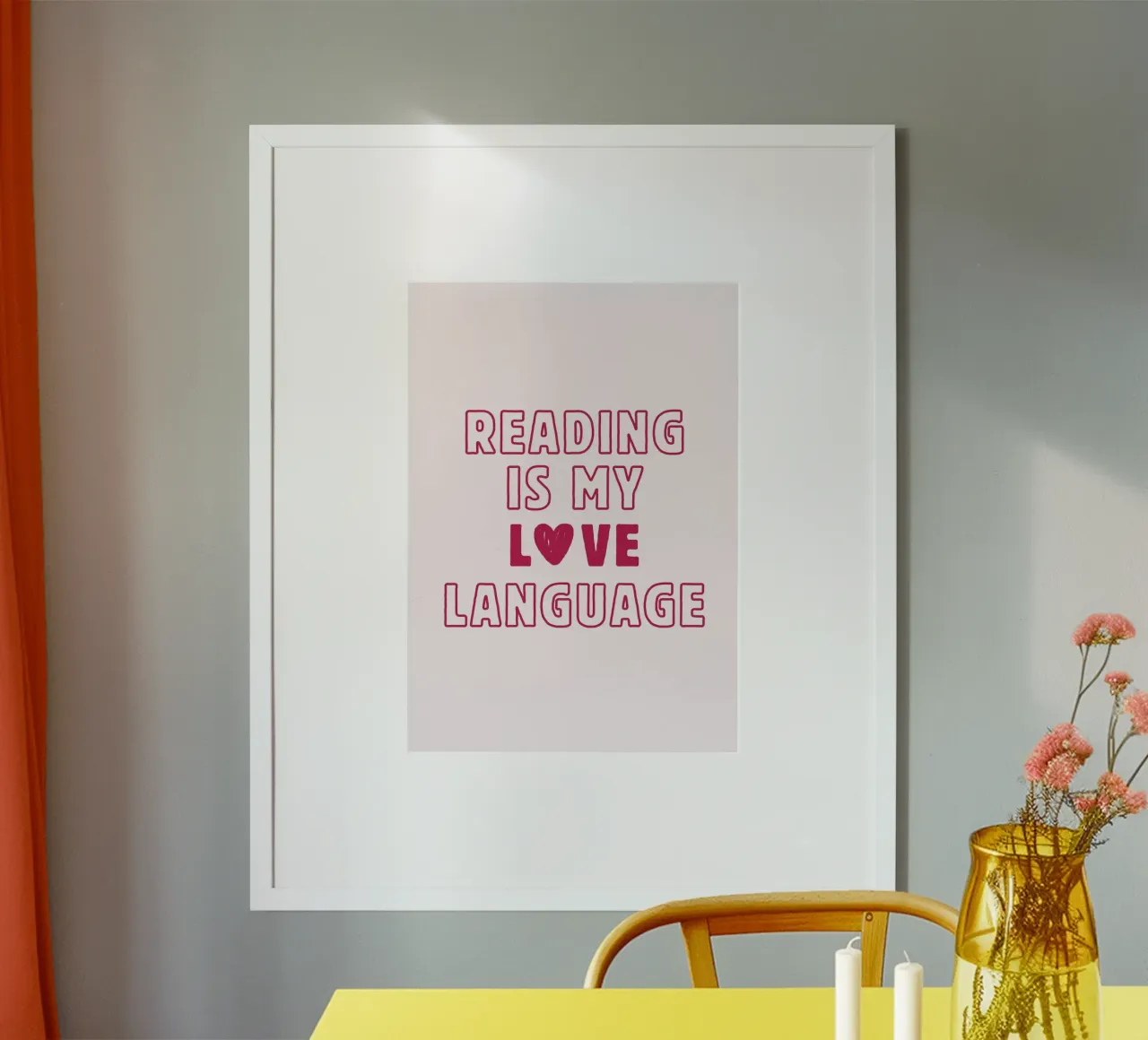 "Affiche moderne "La lecture est ma langue d'amour poster de vintagepod