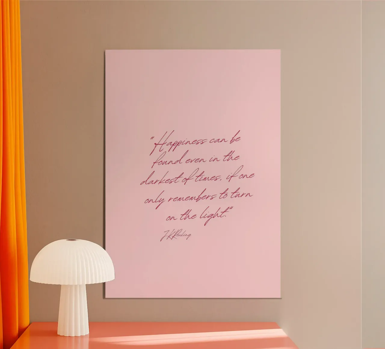 J.K. Rowling "Mach das Licht an" Zitat Poster Poster mit Holzrahmen von vintagepod