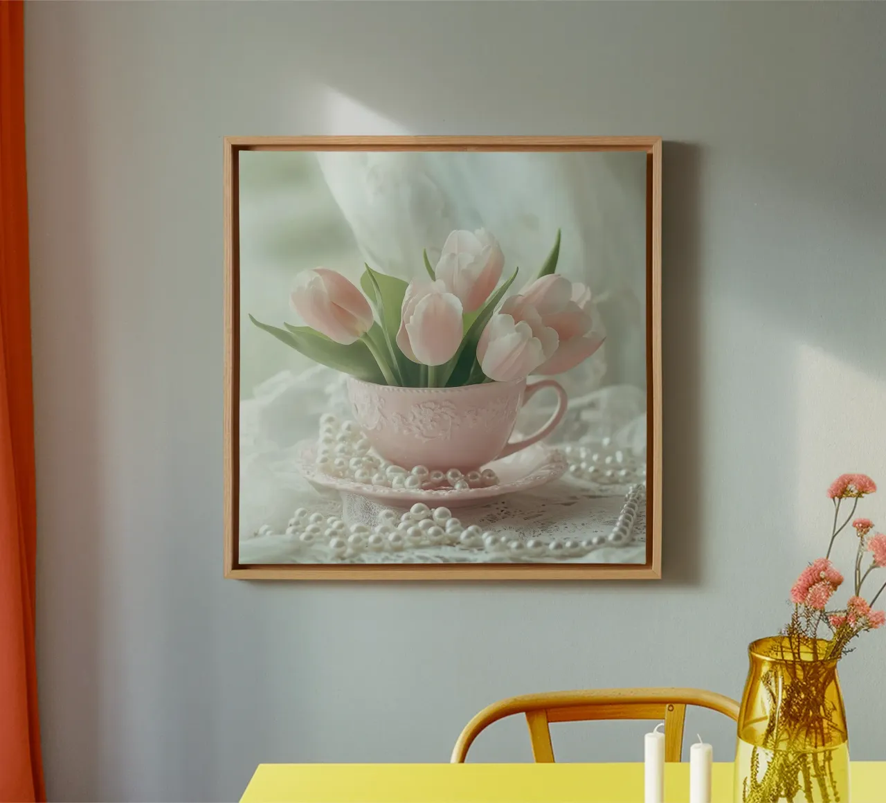 Sussurri in rosa tela con Cornice a cassetta da StillVibe Home