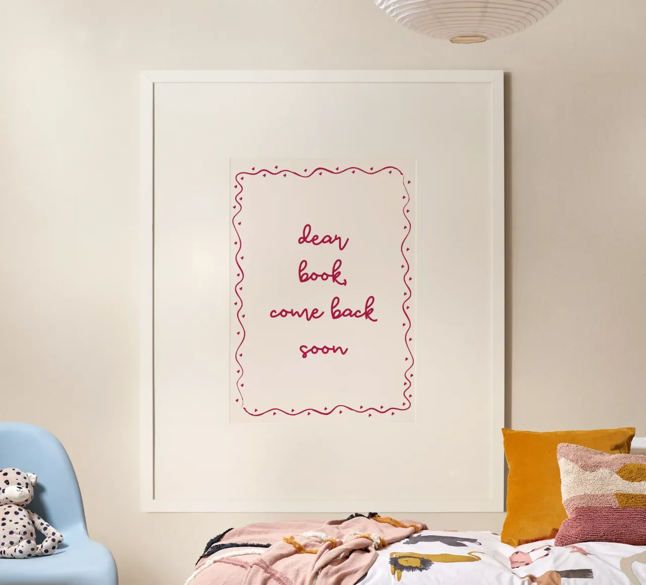 Poster accogliente "Caro libro, torna presto". poster da vintagepod